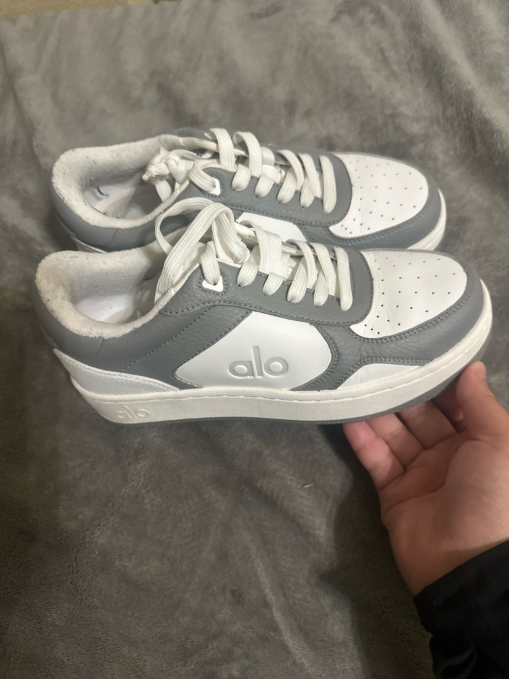 ALO women White and Grey Low-Top Sneakers